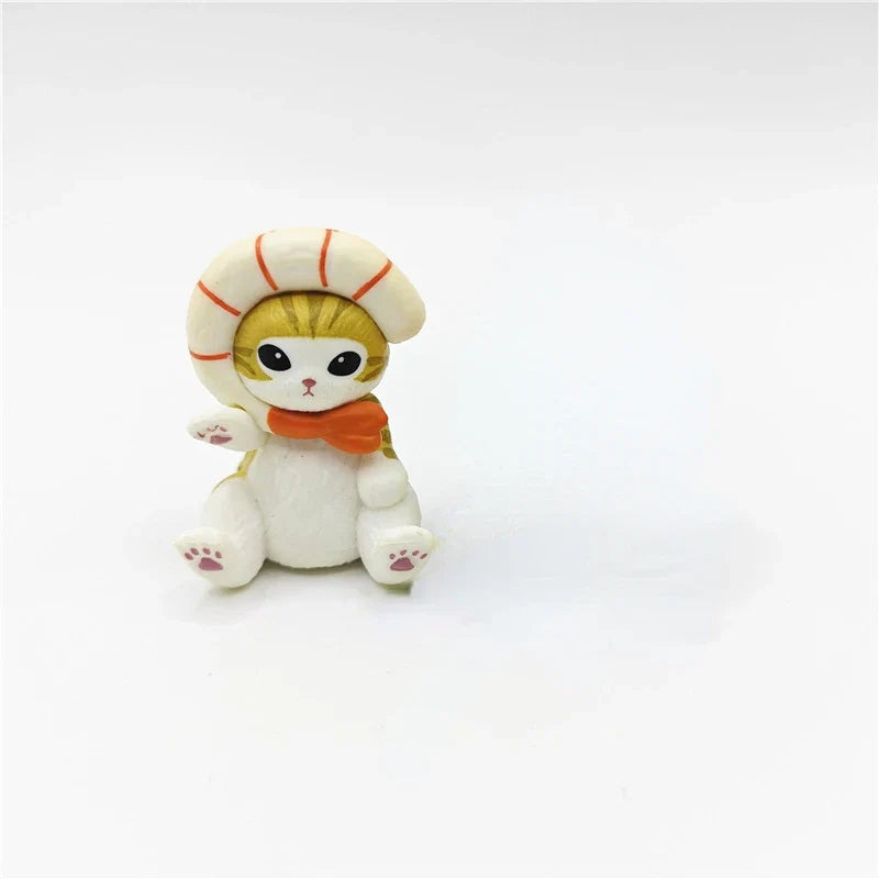 Mofusand Ocean Life Action Figure with Shrimp Cat, Q Cute Cartoon Toy, and Claw Machine Model Display