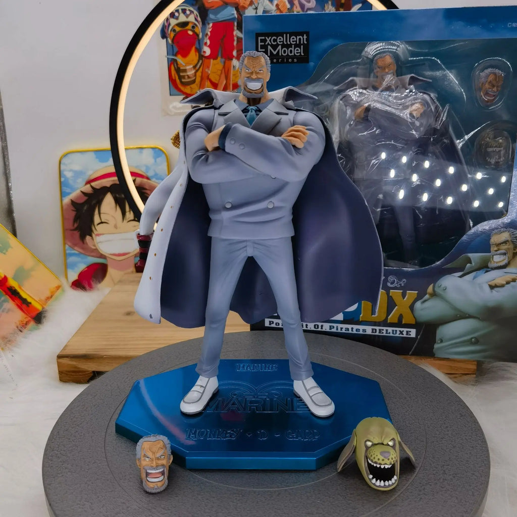 POP One Piece Figure Monkey.D.Garp 26CM Anime PVC Action Figure Toys 3 Heads Garp Statue Kapu Figure Collectible Model Doll Gift