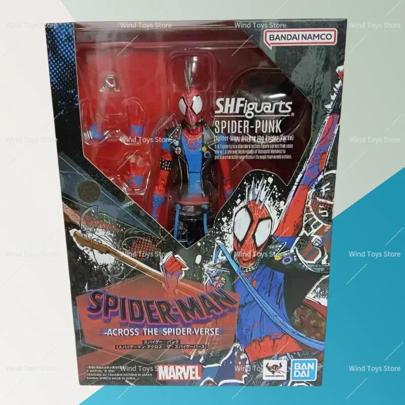 100% Original Bandai SH Figuarts Shf Spider Punk Man Action figure Across The Spider Verse Genuine In Stock Anime Figura Toys