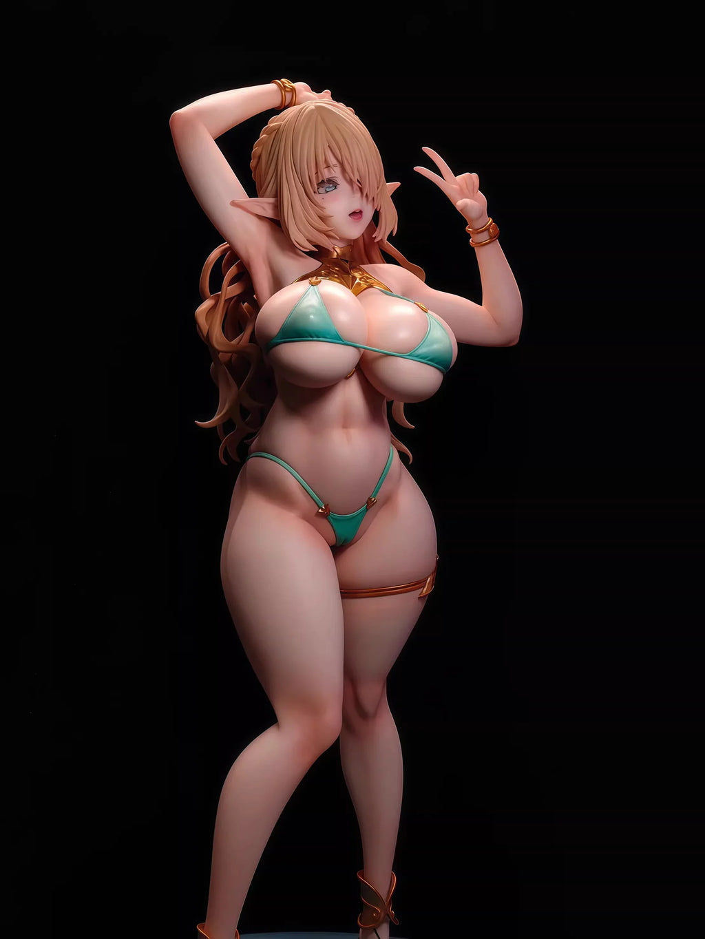 Elf Village Cecil Bathing Ver. GK Statue - Anime Figure Desktop Scene Model Elf Girl Collectible Gift & Trendy Art Toy