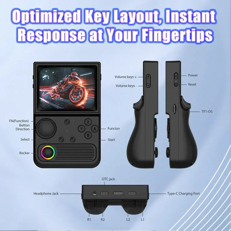 WDYQJE R36T Retro TV Handheld Game Console EmuELEC System 3.5" IPS Screen Portable Pocket Video Game Player children kids gift