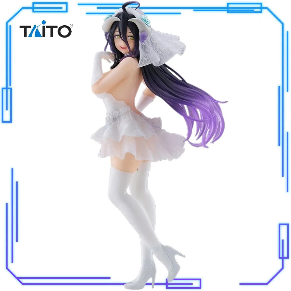 In Stock TAITO Original Genuine Anime Overlord IV Albedo Coreful Figure Wedding Ver. 18cm Collections Model Toy Figures Gift