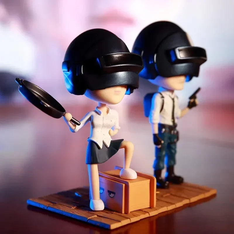 Pubg Action Figures 12cm Adventure Shoot Game Q Version Model Doll Peripherals Small Figures Manga Anime Action Gift Toys boys