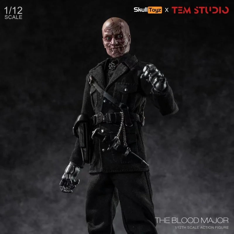 Tem Studio x Skull Toyz The Blood Major 1/12 Scale Collectible Action Figure 6-inch Poseable Model Cloth Outfit Desk Decor
