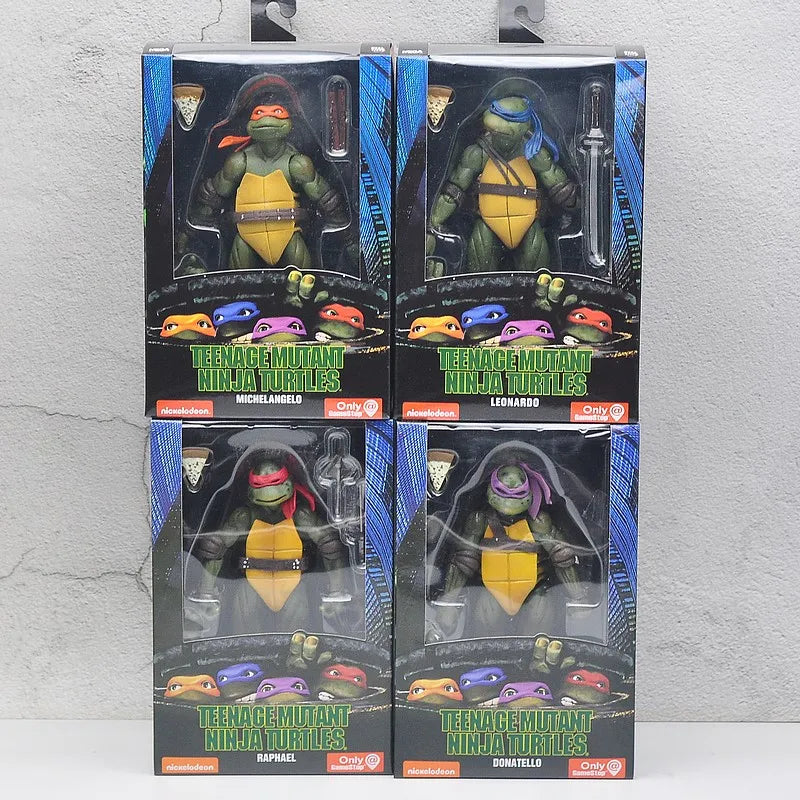 NECA 4Pcs/Set Teenage Mutant Ninja Turtles Leonardo ‌Raphael  Action Figure Film Edition Movies Model Anime Kids For Toy Doll