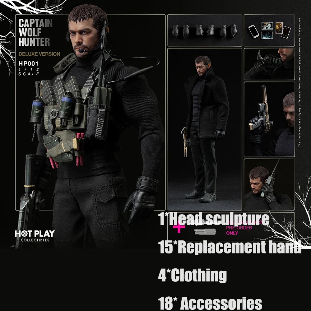Pre-sale HOT PLAY 1/12 Resident Evil Action Figure Captain Wolf Hunter Chris Anime Figurine Joint Movable Model Collection Toy