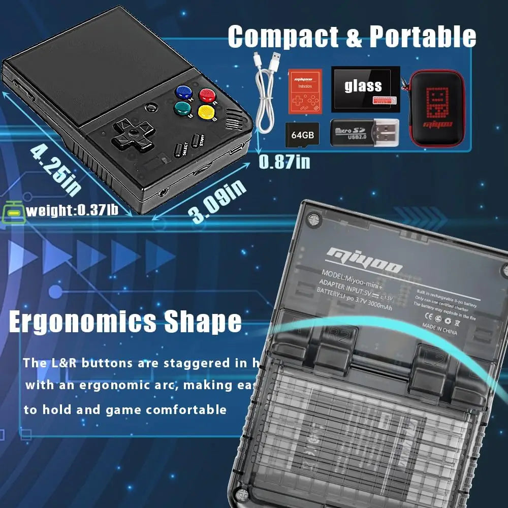 Miyoo Mini+ Classic Retro Handheld Game Console Players IPS Screen Portable Mini Plus Video Games Consoles Christmas Gift Pocket