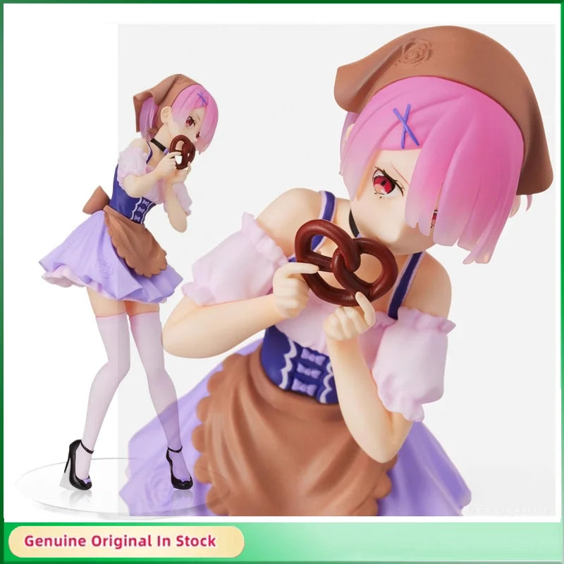 Original Anime Re:Zero Starting Life in Another World Ram Emilia Oktoberfest Ver. Action Figure Desktop Ornaments Model