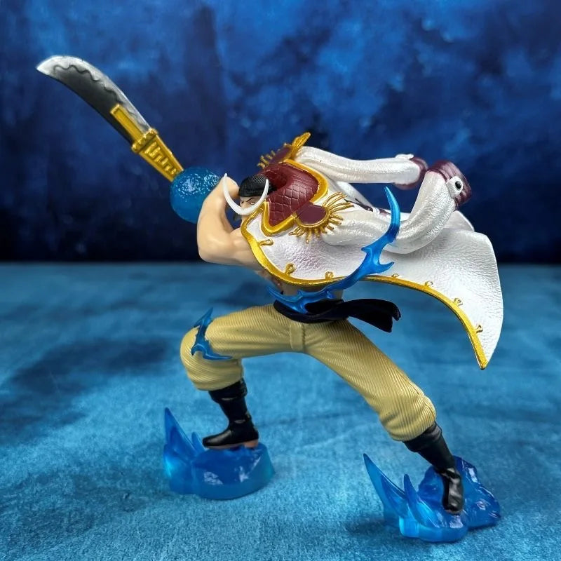 Bandai One Piece 11cm LX White Bearded One Piece Battle Pose Statue Scene Model Anime Character Box Set Handmade