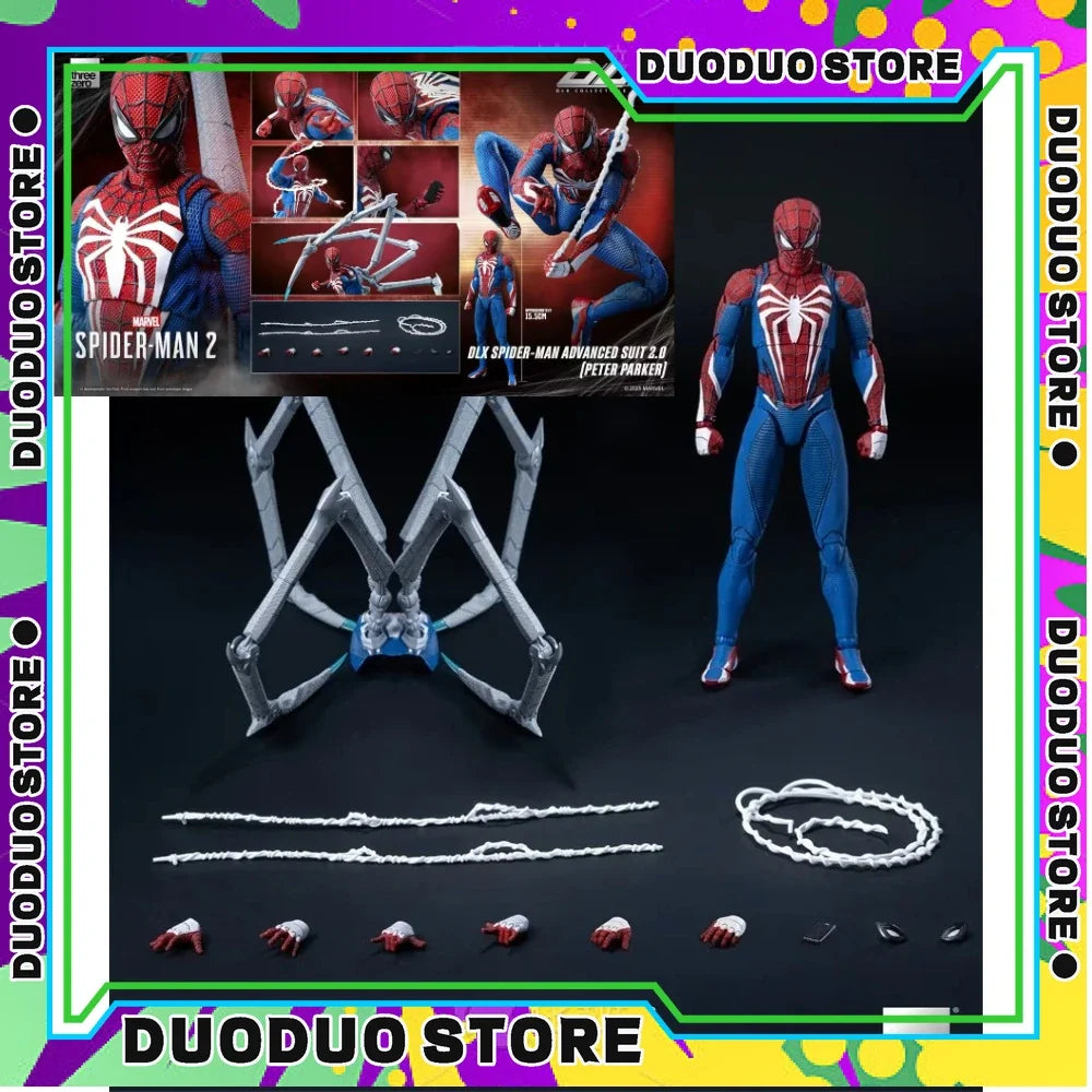 Threezero DLX Spider-Man High Suit 2.0 1/12 Scale Action Figure Toy Collection Gift Spider Man Anime Figure