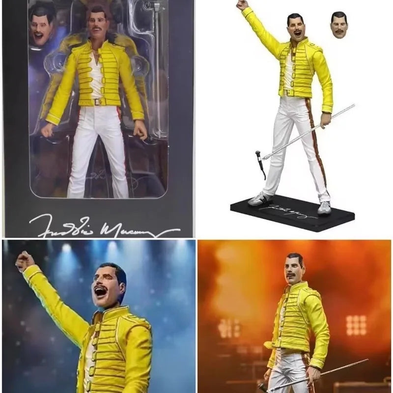 NECA Live At Wembley Stadium Queen Freddie Action Figure Mercury Collection Model Toy Doll Present