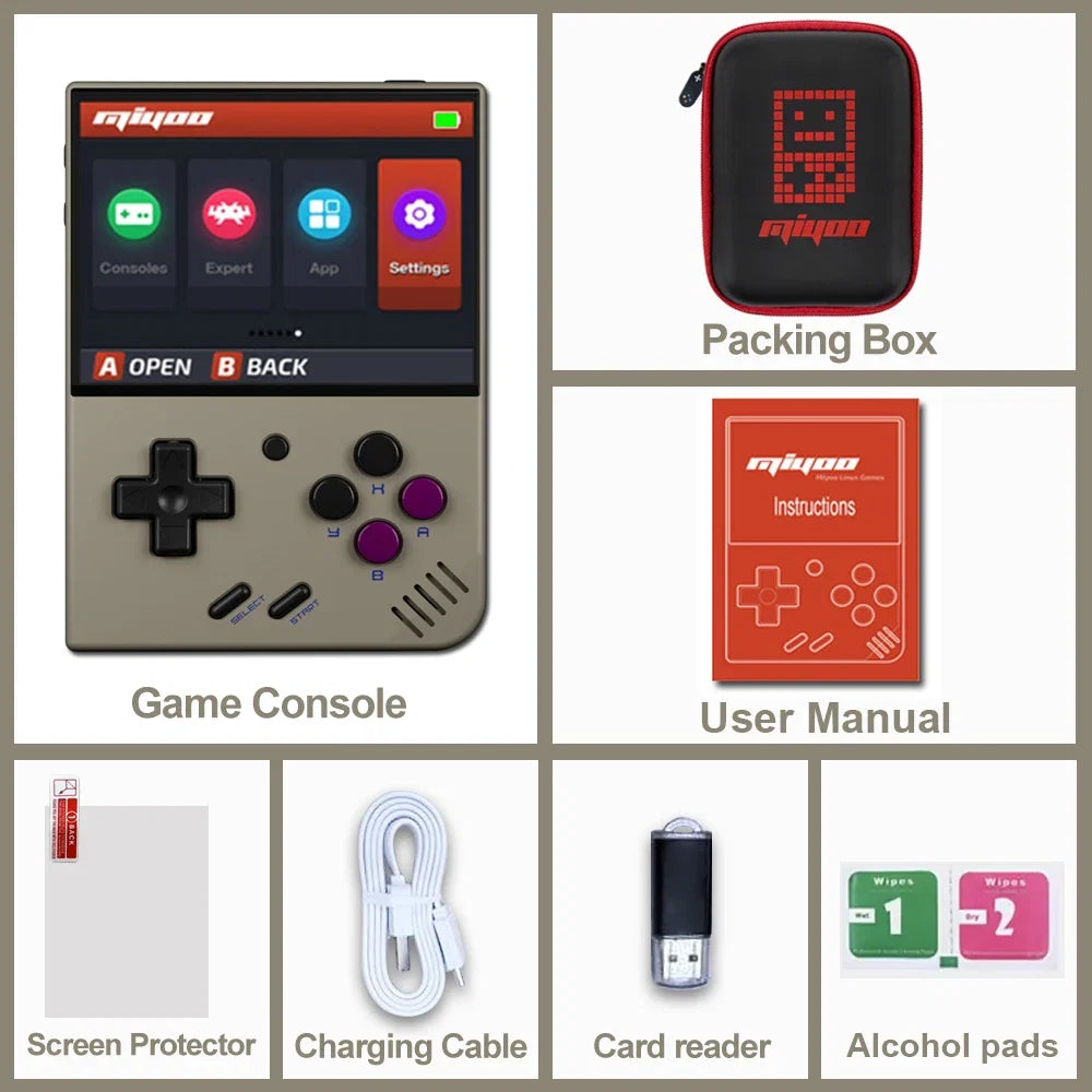 MIYOO Mini Plus Retro Handheld Game Console 3.5''IPS Screen Mini+ Classic Portable Pocket Video Games Consoles Player Hobby Gift
