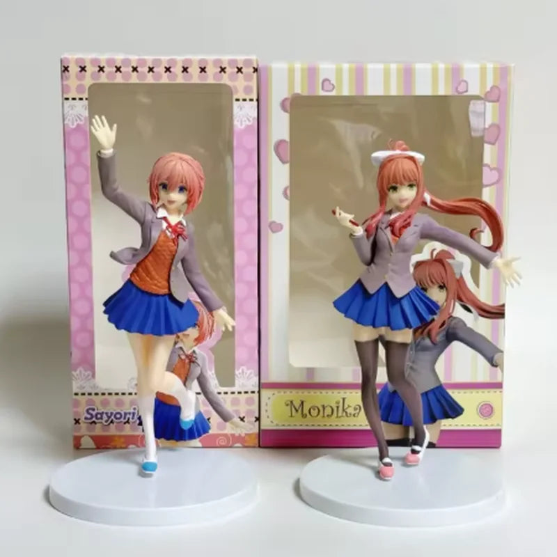 18cm Anime Merchandise Heartbeat Literature Club Sayori Figure Standing Beautiful Girl Birthday Gift Display Model