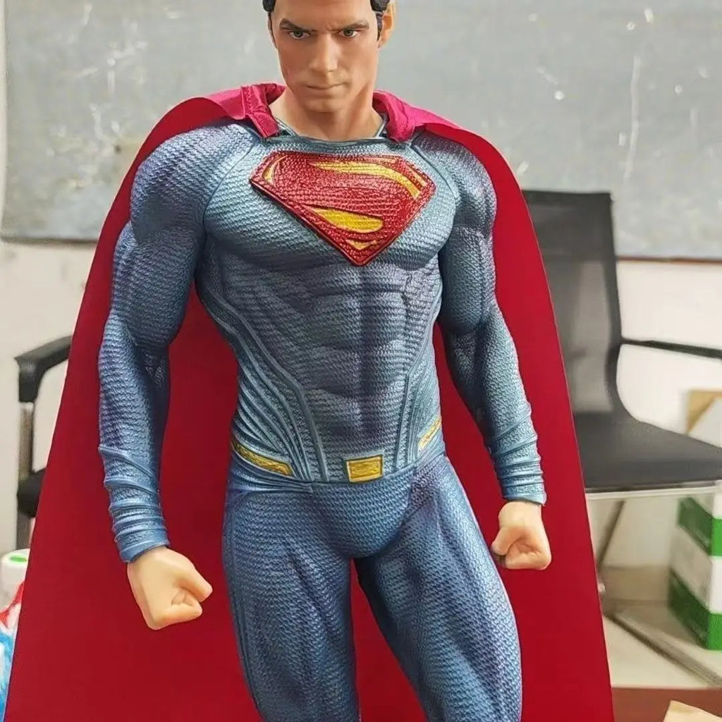 50cm Superman Anime Figure Superm Dawn Of Justice Action Figure Pvc 2 Heads 2 Hands Statue Ornament Children Toys Gift