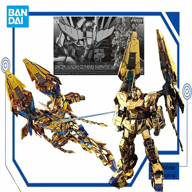 Bandai Original MODEL KIT GUNDAM RG 1/144 Anime Action Figure UNICORN GUNDAM 03 PHENEX Assembly Model Toys  Model Gifts For boys