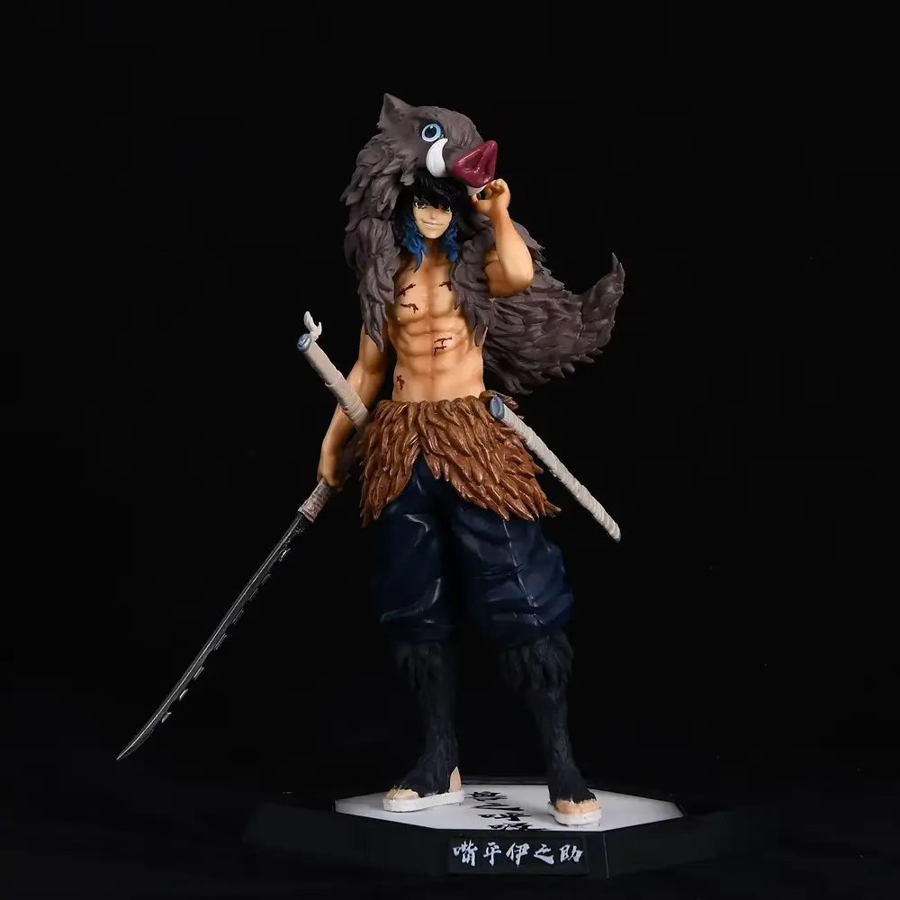 30CM Anime Demon Slayer Hashibira Inosuke Standing posture Action Figures PVC Model  Desktop Decoration Toys Doll Gifts