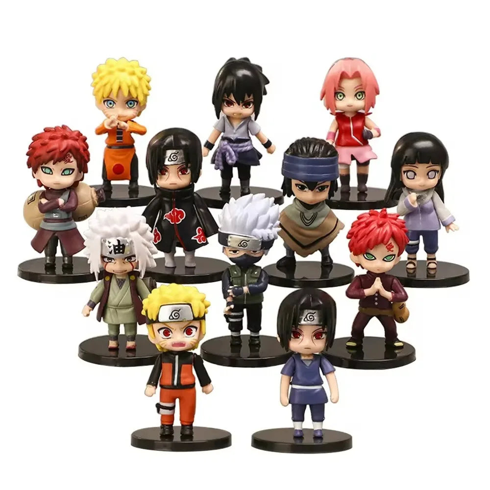 8CM Set Naruto Q Verison Figure Toys Cute Anime Mini Sasuke Kakashi Itachi Gaara Jiraiya Kawaii PVC Action Figurine Model Doll