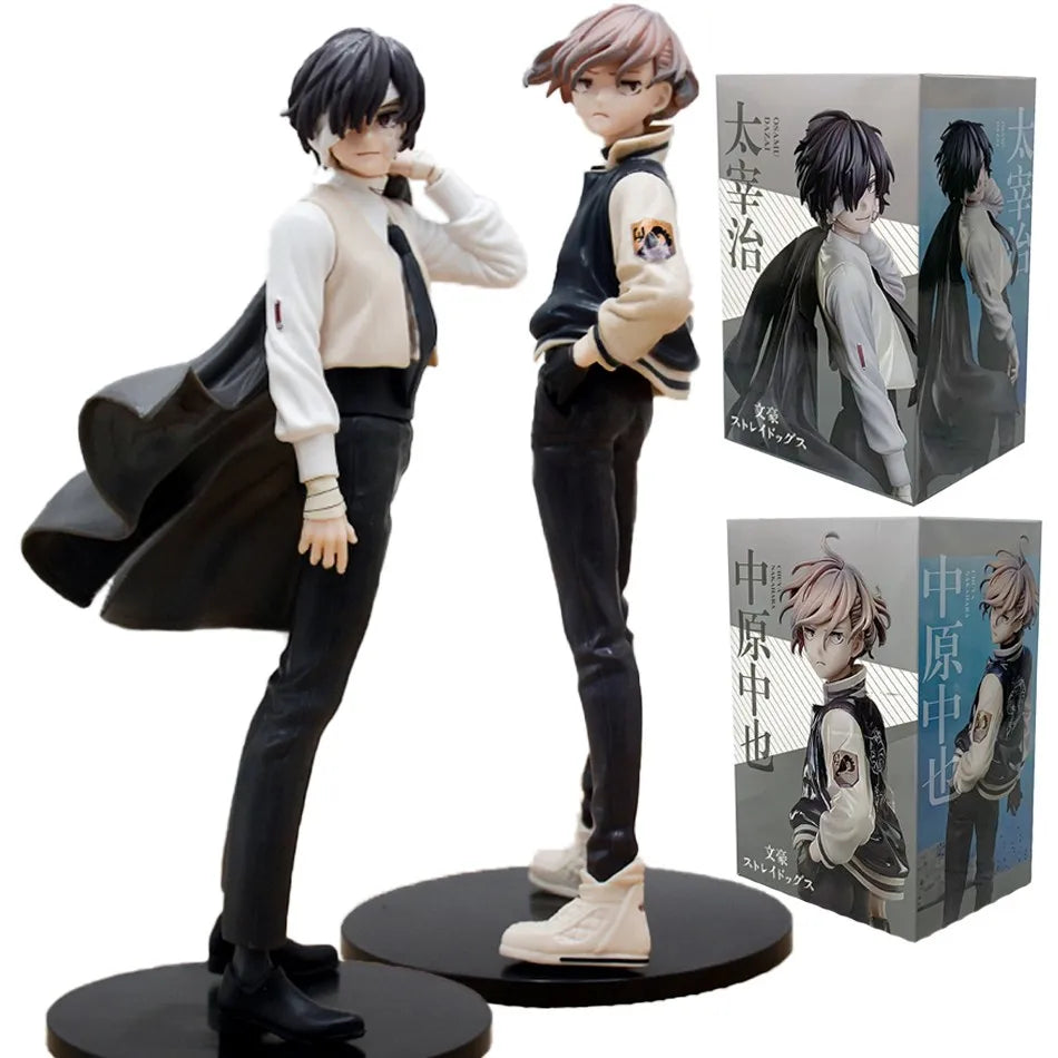 22cm bungou dogs vagrants anime figure youth dazai osamu action figure nakahara chuuya statuette pvc collection model doll toys