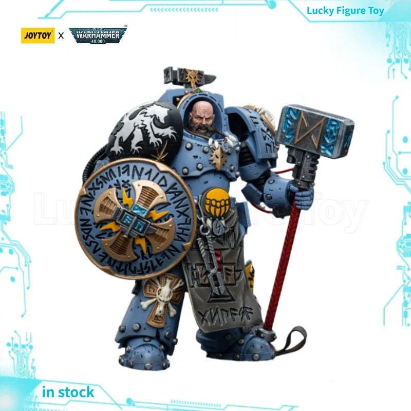 【Original】JOYTOY 1/18 Action Figure Warhammer 40K Space Wolves Arjac Rockfist Toy Model