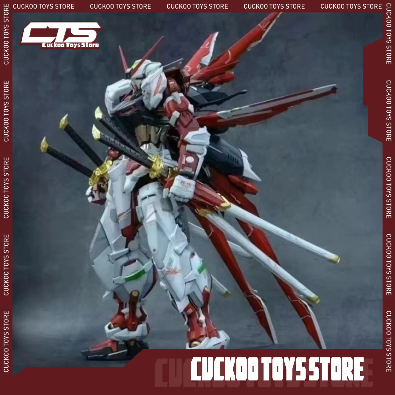 26cm Reprint Spot Nielsen PG1:60 Red Attendant Ghost Red Alien 2.0 Assembly Model with Four Blade Flying Backpack Customized toy