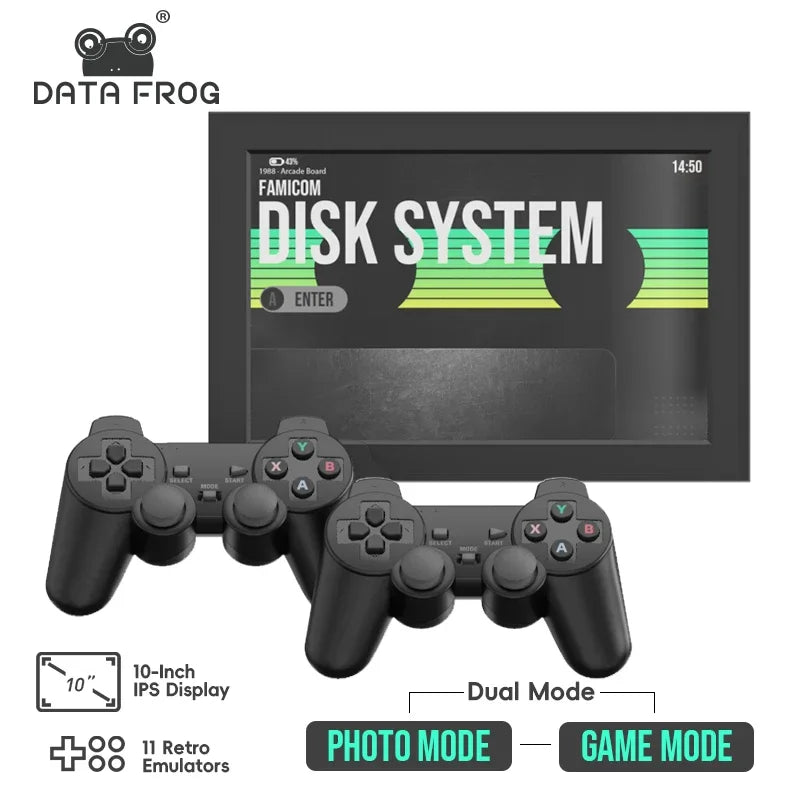 DATA FROG Portable Gaming Monitor PS10 1280P FHD Handheld Game Console Built in WiFi 64GB 15000 Retro Games Travel Gift