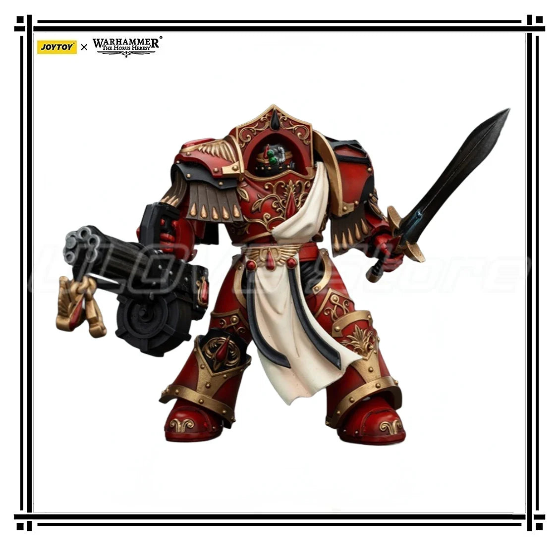 In Stock Original JOYTOY 40K Blood Angels Crimson Paladins SquadCrimson Paladin with Lliastus Assault Cannon 1/18 Action Figure