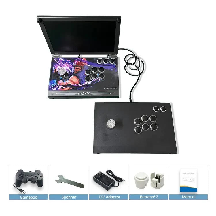 14-Inch 3D Pandora  26800 in 1 Console Folding Portable Arcade Console Pandora DX Box 720P HD Screen Mini Arcade Moonlight