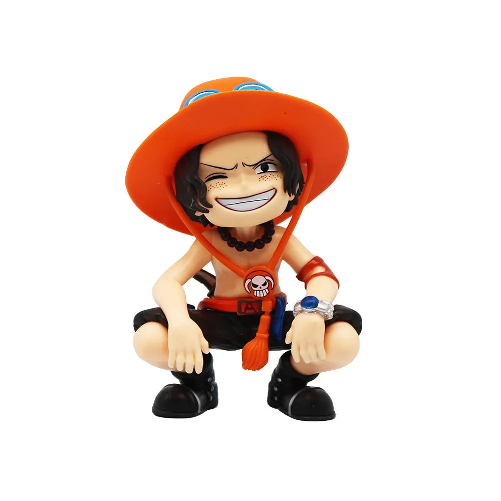 13cm Anime Figure One Piece Monkey D Luffy Roronoa Zoro Kawaii Toys Q Figural Nendoroid Car Decoration PVC Model Gift