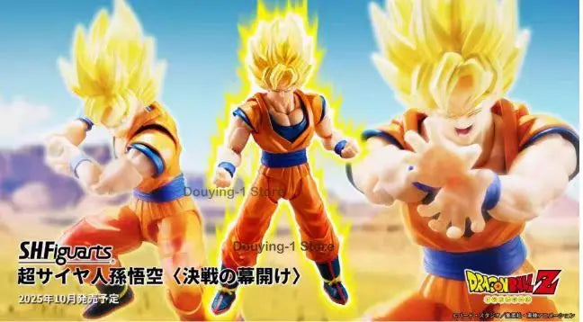 In Stock Bandai Original SHF Super Saiyan 3.0 Son Goku Prelude To The Decisive Battle Anime Action Figures Model Toy PVC Gift