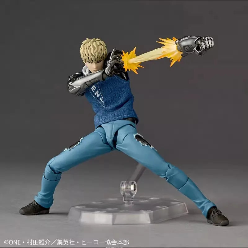 In Stock Original Kaiyodo One Punch Man Genos Action Figure Revoltech Amazing Yamaguchi Genos Toy Collection Model Xmas Gift