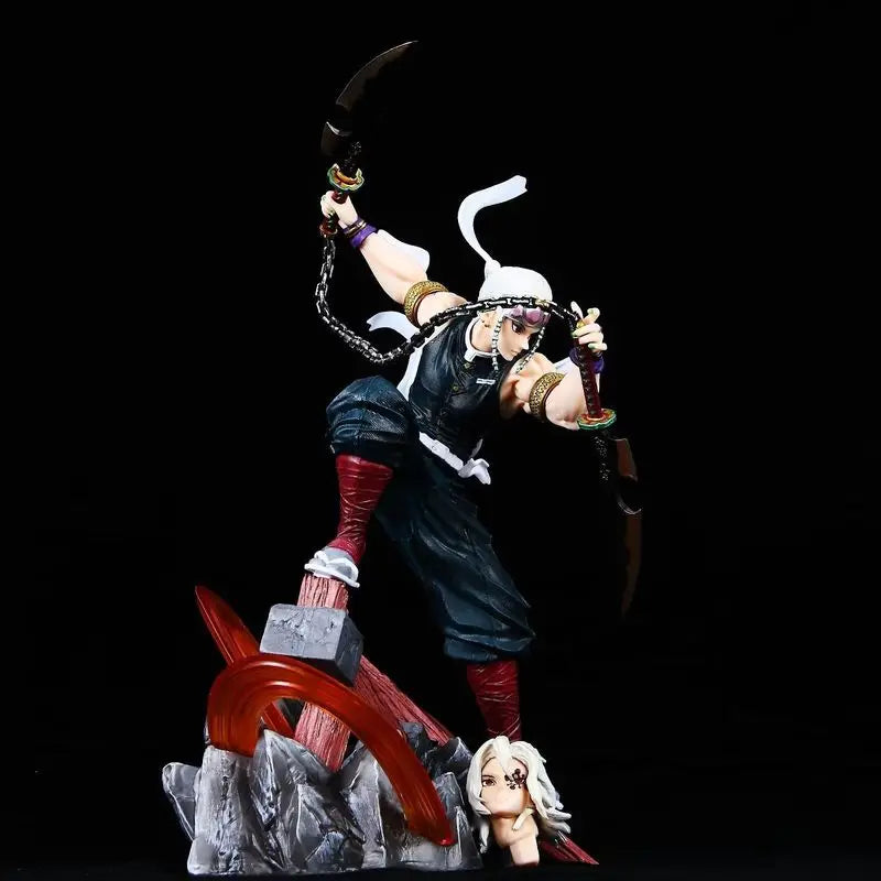 Demon Slayer Gk Tengen Uzui Dual Head Sculpt Static Statue Desktop Ornament Pvc Anime Fugure Model Toys Collection Trendy Gifts