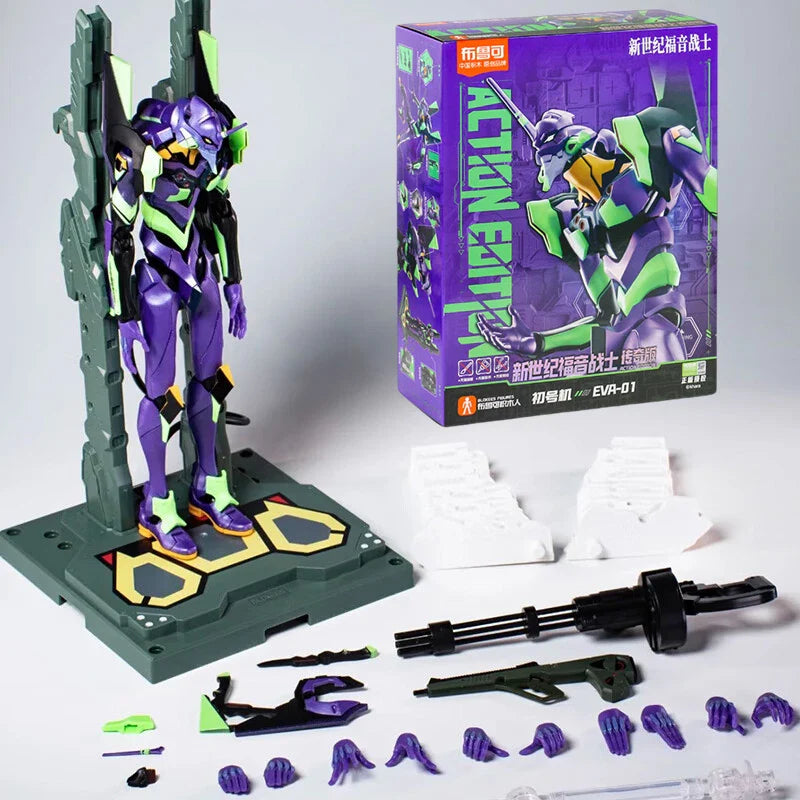 BLOKEES Original EVANGELION-02 01 08 EVA00 NEON GENESIS EVANGELION Asuka Shinji Zusammengebaute Actionfigur Anime Roboter Rüstung Spielzeug