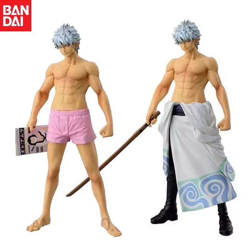 In Stock Bandai Original DXF Anime GINTAMA Sakata Gintoki Underpants Ver Battle Version Ver Action Figure Model Holiday Gifts
