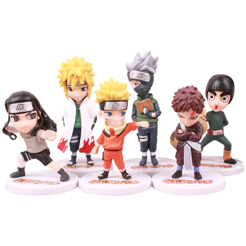 6pcs/set 12cm Anime Naruto Shippuden Hinata Sasuke Itachi Kakashi Gaara anime figure Q Version PVC Figures Toys Dolls Kid Gift
