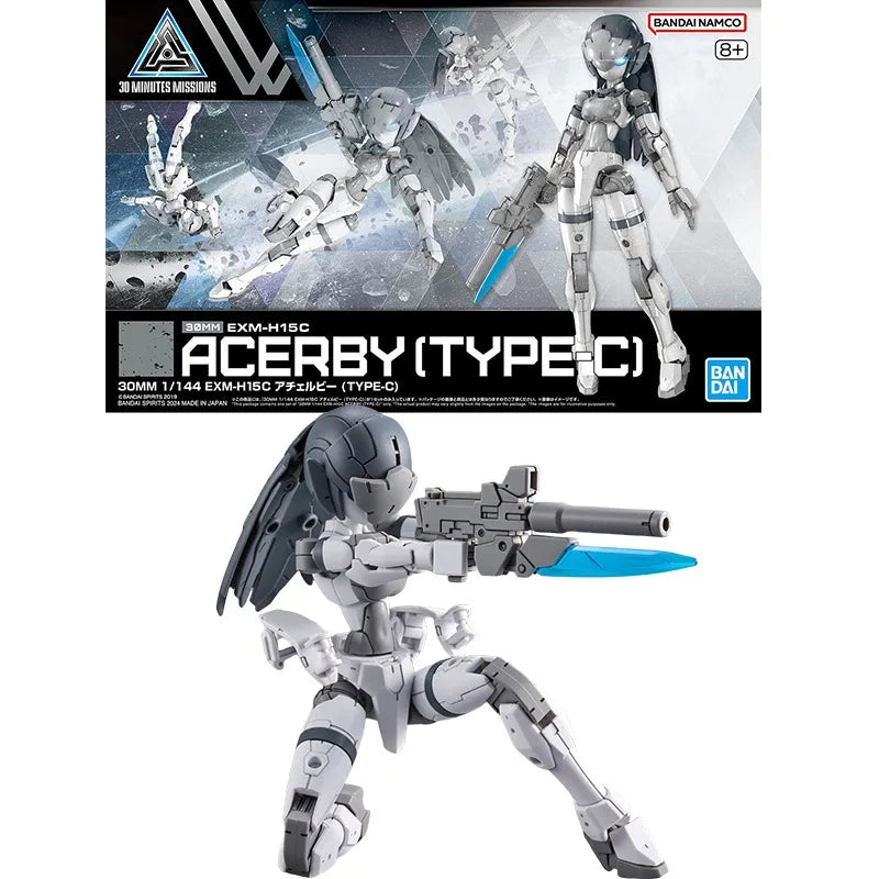 Bandai Genuine 30MM EXM-H15 Acerby [TYPE-A-B-C-D-E] Anime Action Figure Collectible Assembly Model Toys Ornaments Gift Children