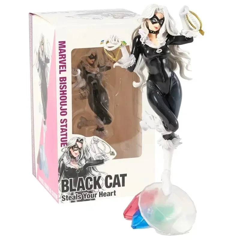Marvel Black Cat 25cm Bishoujo Pvc Action Figure - Collectible Model Toy Display Doll For Desktop Decoration Ideal Birthday Gift