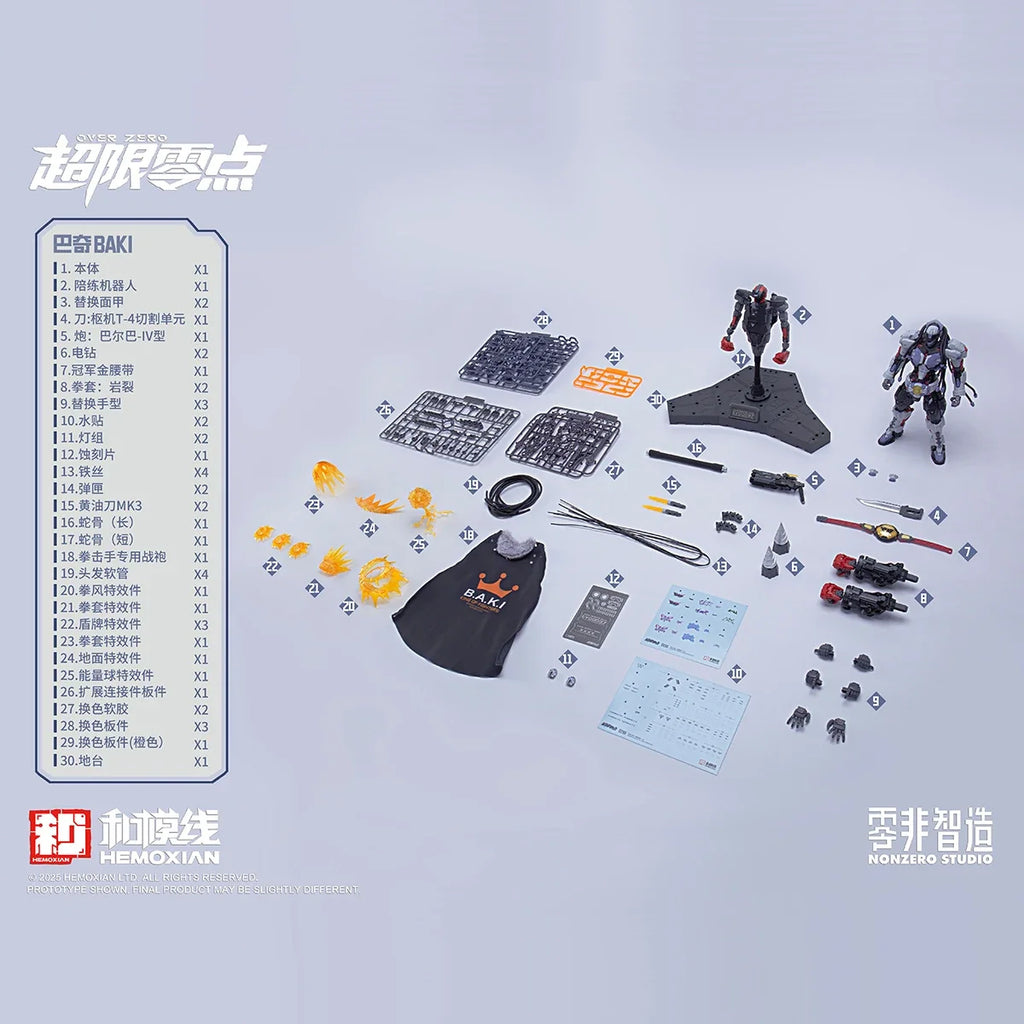 Pre-sale【New product】HEMOXIAN OVER ZERO BAKI Boxer Figure Model MG 1/100 Toys Suit Action Figures Collect Ornaments Kids Gifts