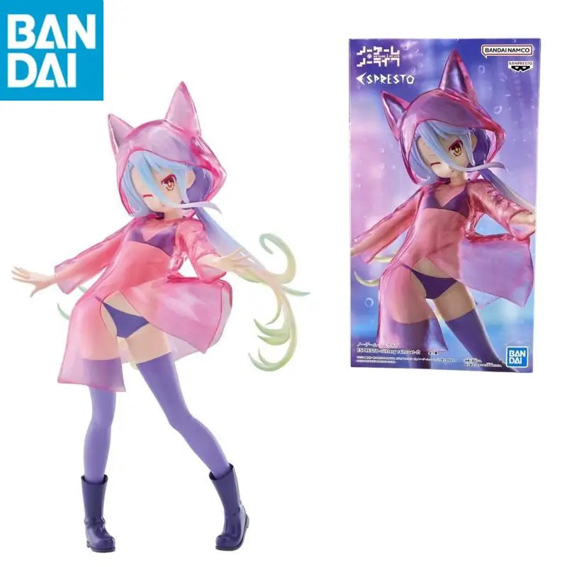 Original BANDAI NAMCO BANPRESTO NO GAME NO LIFE ESPRESTO Glittery raincoat Shiro PVC Genuine Figure Model Collector Figurine Toy