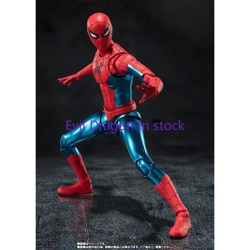 Figuarts Shf Spider Man Nuevo Traje Rojo Y Azul SPIDER MAN:No Way Home Figura De Acción Juguetes Modelo De PVC Original En Stock