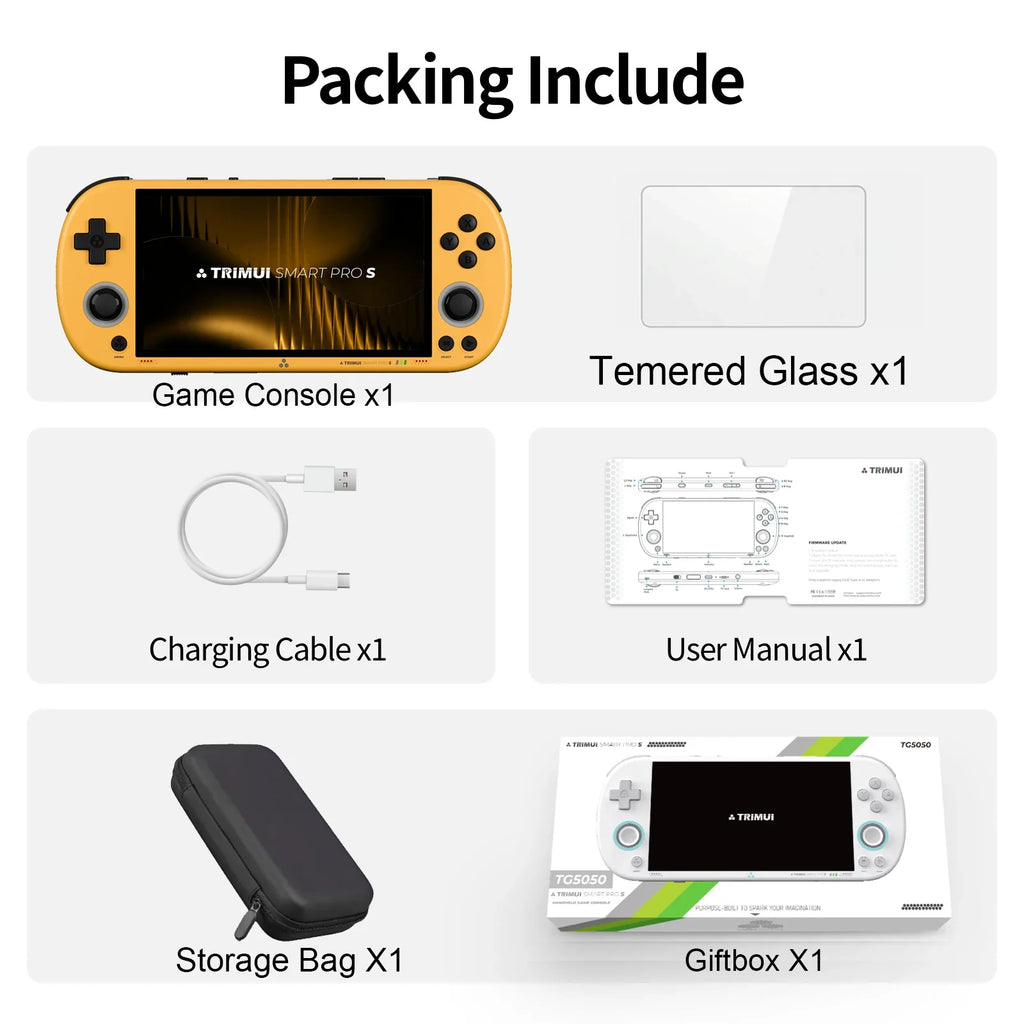 BOYHOM Trimui Smart Pro S TG5050 Handheld Game Console - Best for N64/PSP, Octa-core 2.0GHz, 4.96" IPS Display, 5000mAh Battery