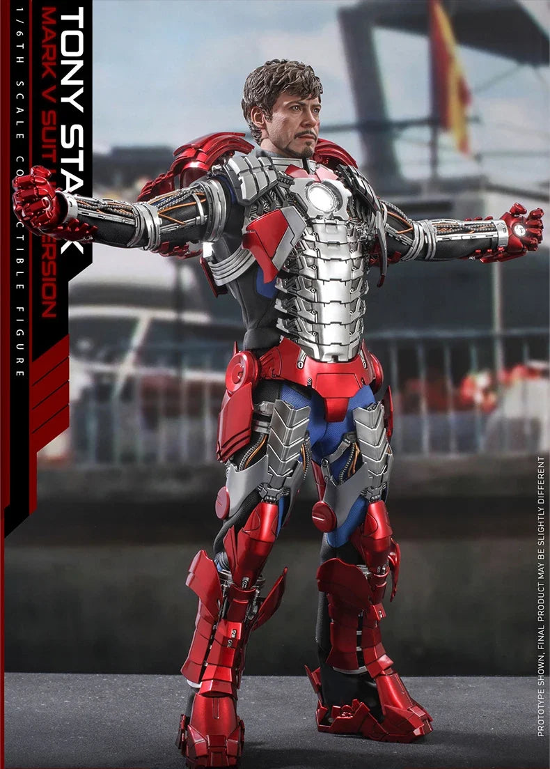 Original Hottoys Iron Man 2 Tony Stark MARK5 Armor MMS599 MMS600 1:6 Anime Action Figures Toys Gift Model Collector Hobby Doll