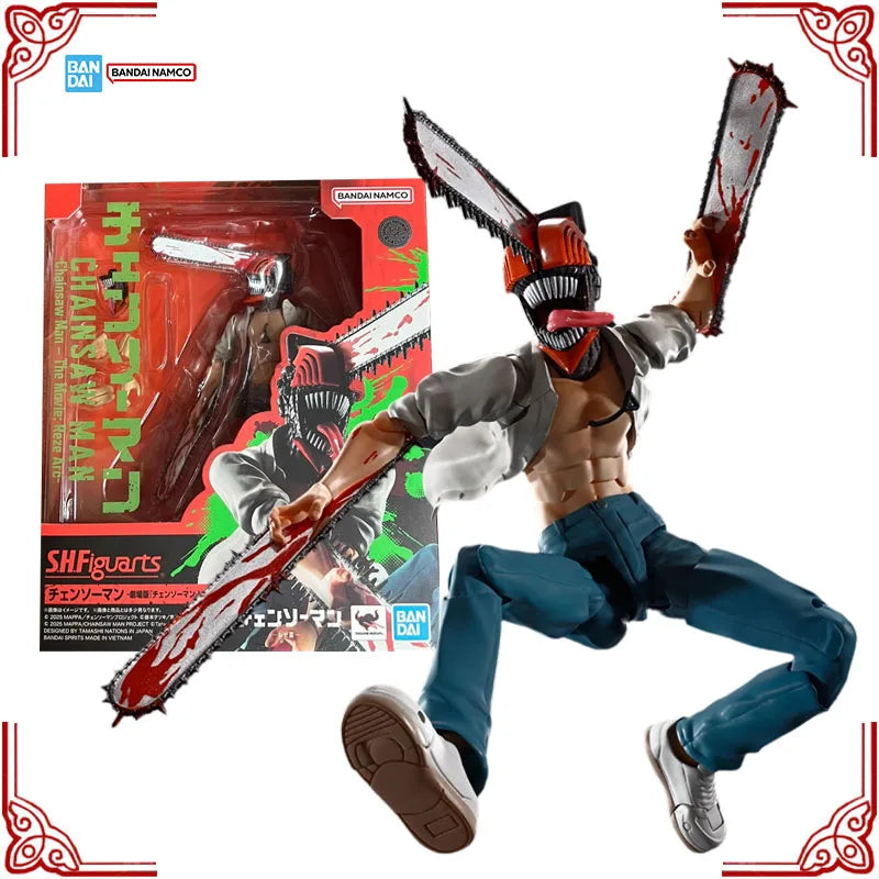 In Stock Genuine Bandai Chainsaw Man The Movie Reze Arc Model Kit SHF Denji Anime Action Figure Collection Finished Model Toys