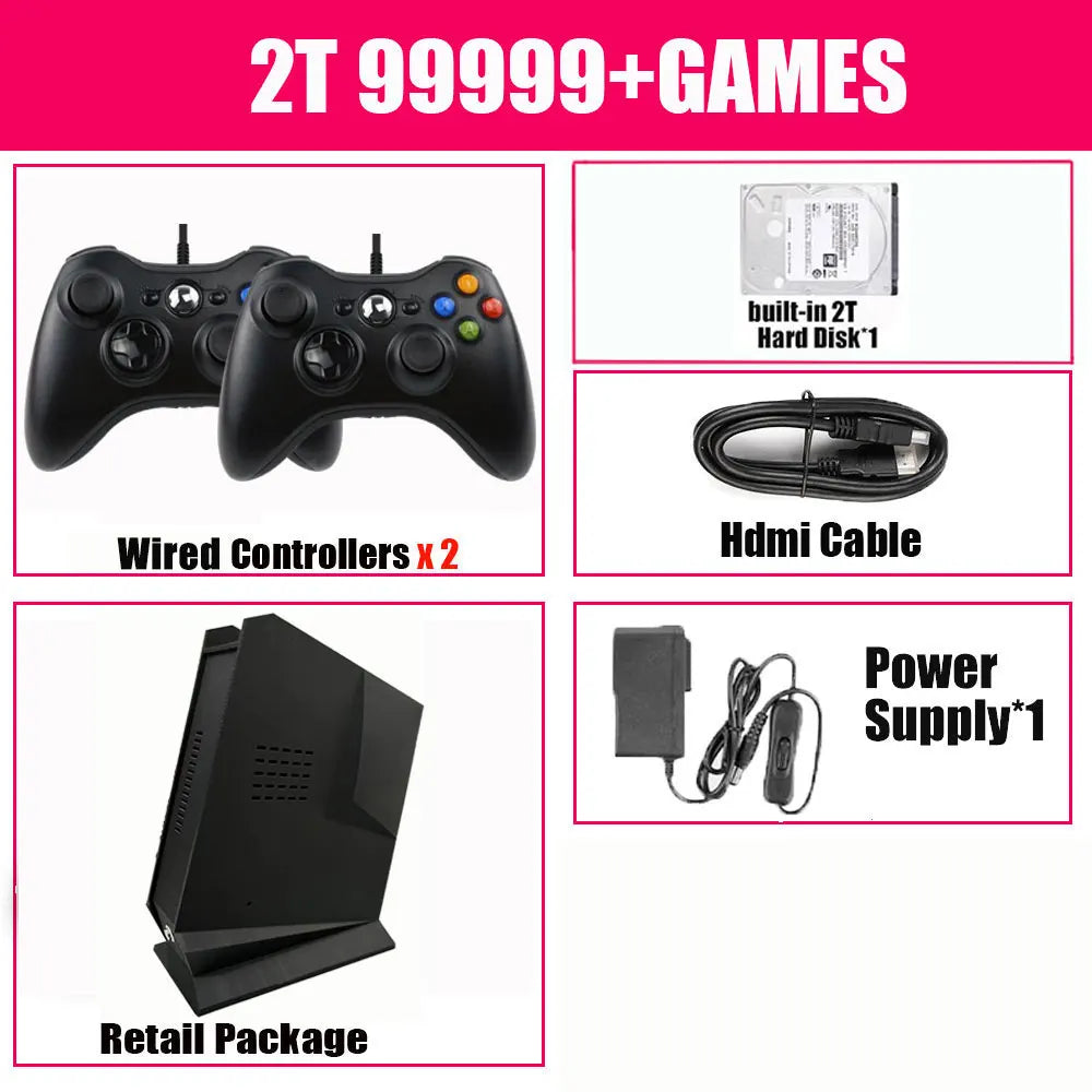 Batocera and Windows 11 Retro Game Box G3 Pro with 16GB RAM and 2TB HDD, featuring over 99,999 games. Compatible with PS2, PS3