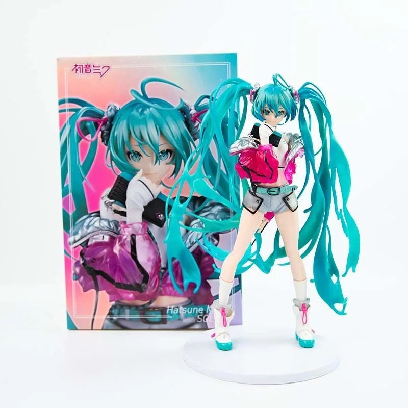 24CM Idol Hatsune Miku Kawaii Anime Girl KO Action Figurines Dance Animation Model Exquisite Desktop Decoration Trendy Toys Gift