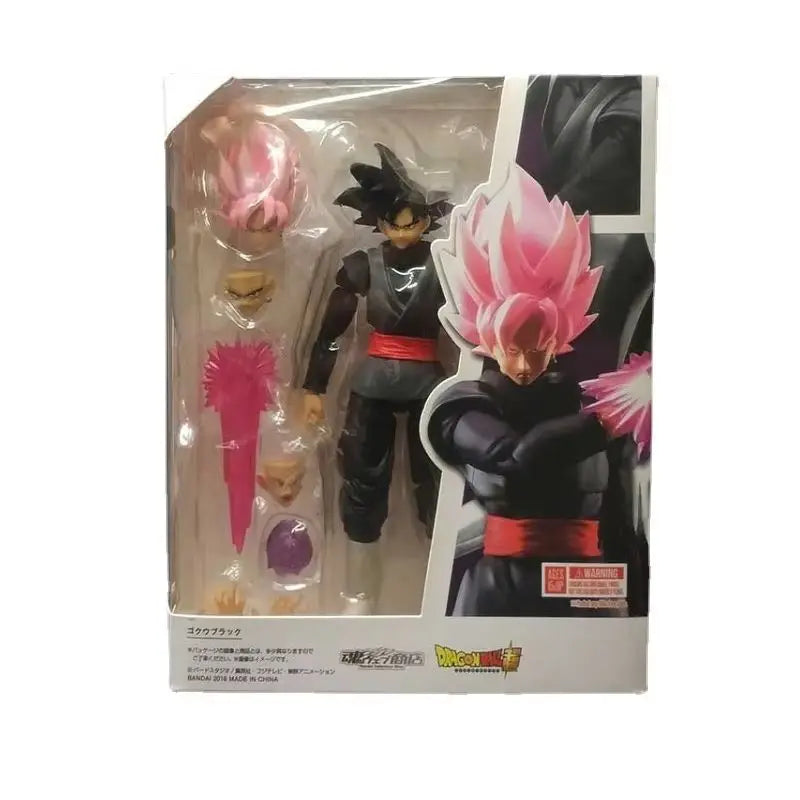 Dragon Ball New Shf Black Goku Saiyan Zamasu Pink-Jointed Action Figure Model Figurine Anime Collection Decoration Model Toys