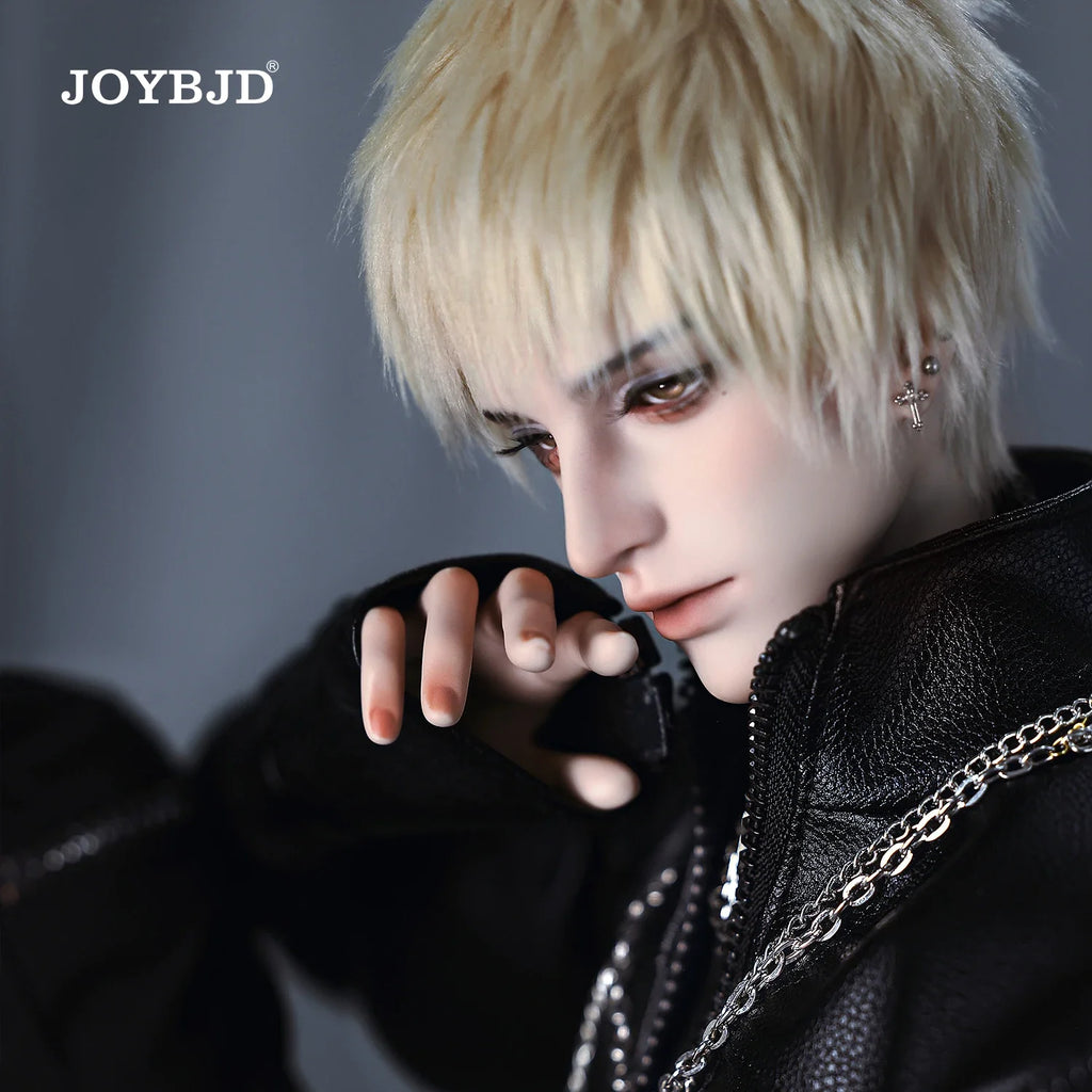 JOYBJD 1/3 BJD Doll Jinghuai Fullset Wide Shoulder Muscular Male Body Resin Figure with Leather Jacket Outfit & Wig