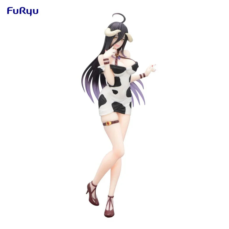 Original FuRyu Trio-Try-iT Figure Overlord Albedo Mini Dress, Cow Print Ver. Garage Kit Collection Series Anime Figure toy