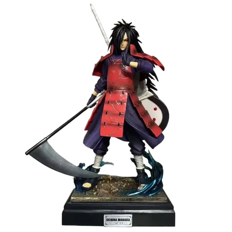 36cm Naruto Series Edo Tensei Madara Uchiha Figure with LED Light Reanimation Statue Model Anime Collectible Birthday Gifts Toys