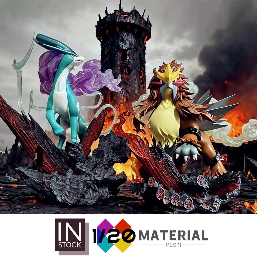 [In Stock]1/20 Resin Scale World [PALLET TOWN] - Suicune & Entei[Split RE-MENT]