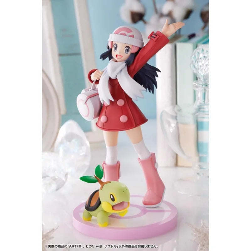 KOTOBUKIYA Original Pokemon Anime Figure ARTFX J Dawn Turtwig Action Figure Toys for Kids Gift Collectible Model Ornaments